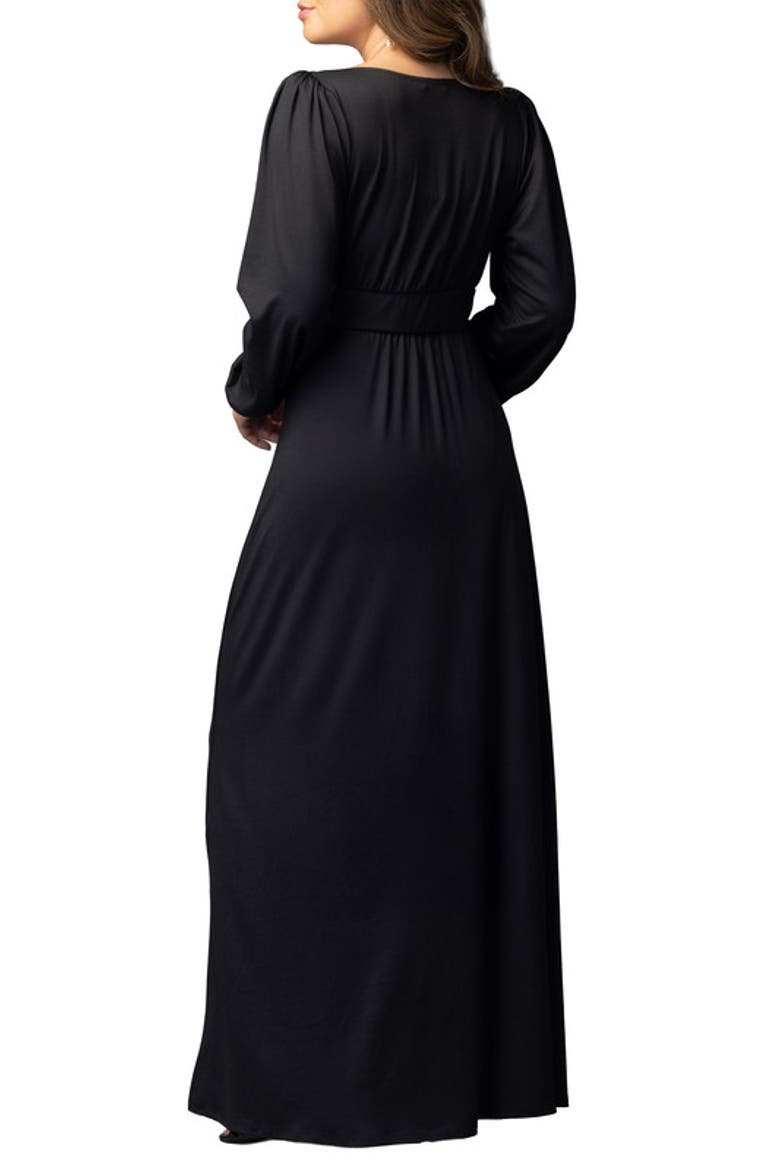 Kelsey Long Sleeve Maxi Dress, Alternate, color, Black Noir