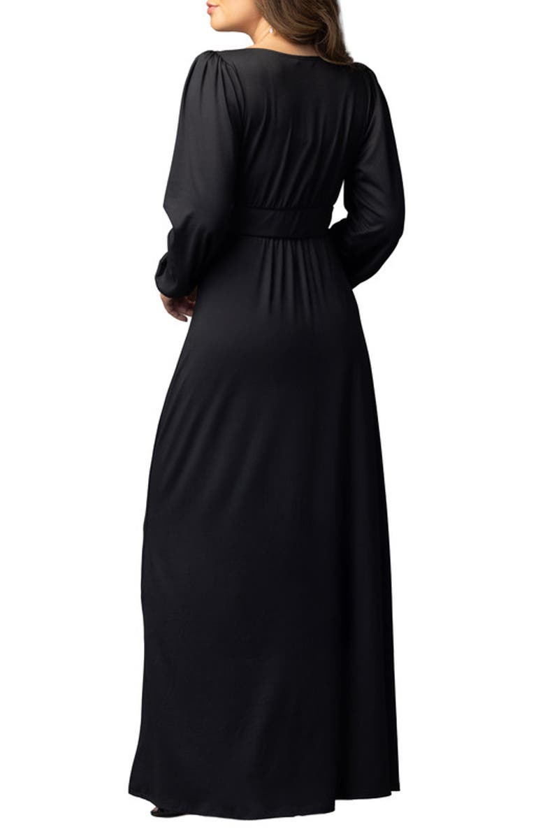 Kiyonna Kelsey Long Sleeve Maxi Dress, Alternate, color, Black Noir