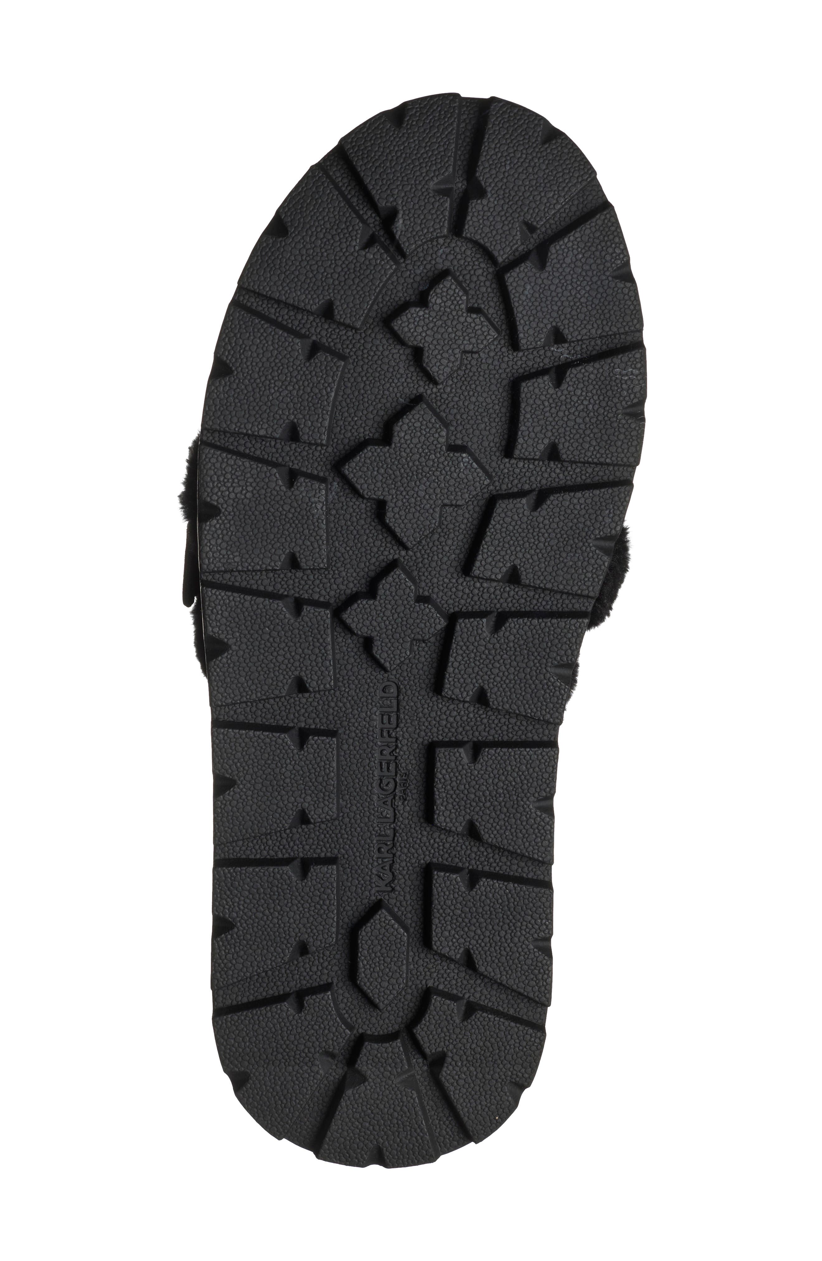 Faux Fur Clog, Alternate, color, BLACK