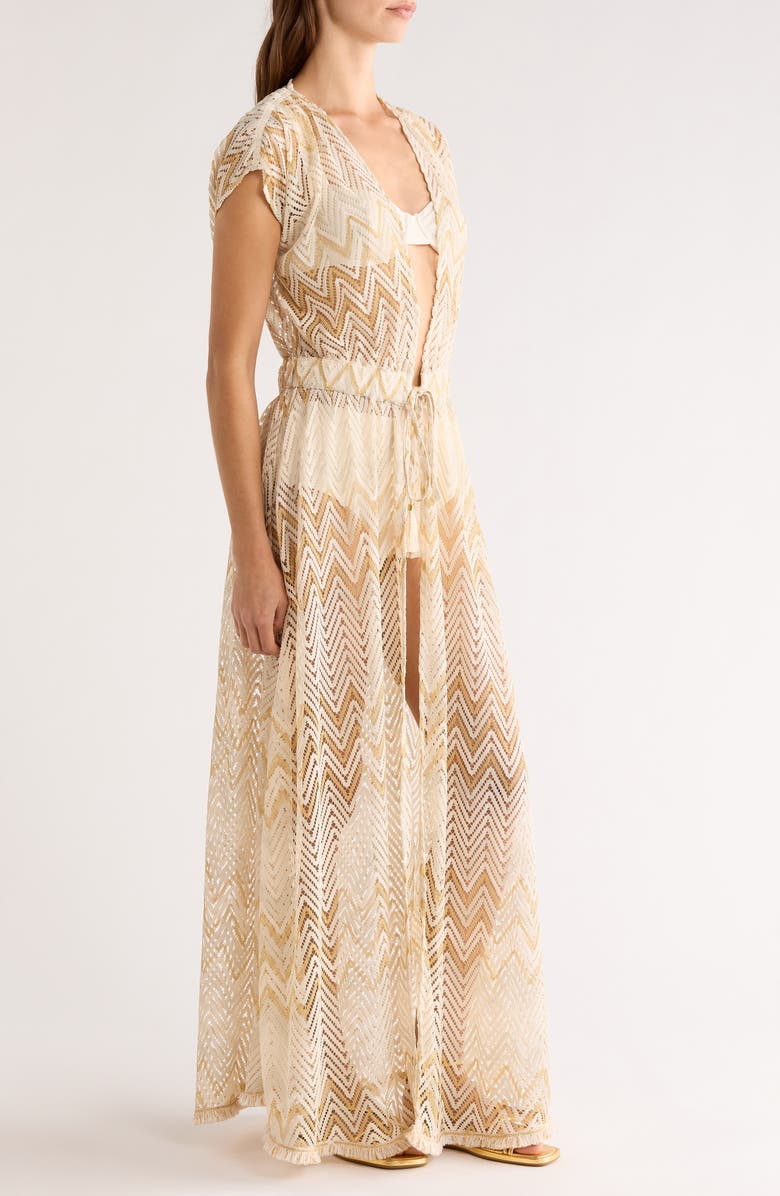 Ramy Brook Katherine Cover-Up Maxi Dress, Alternate, color, Sandstone Chevron