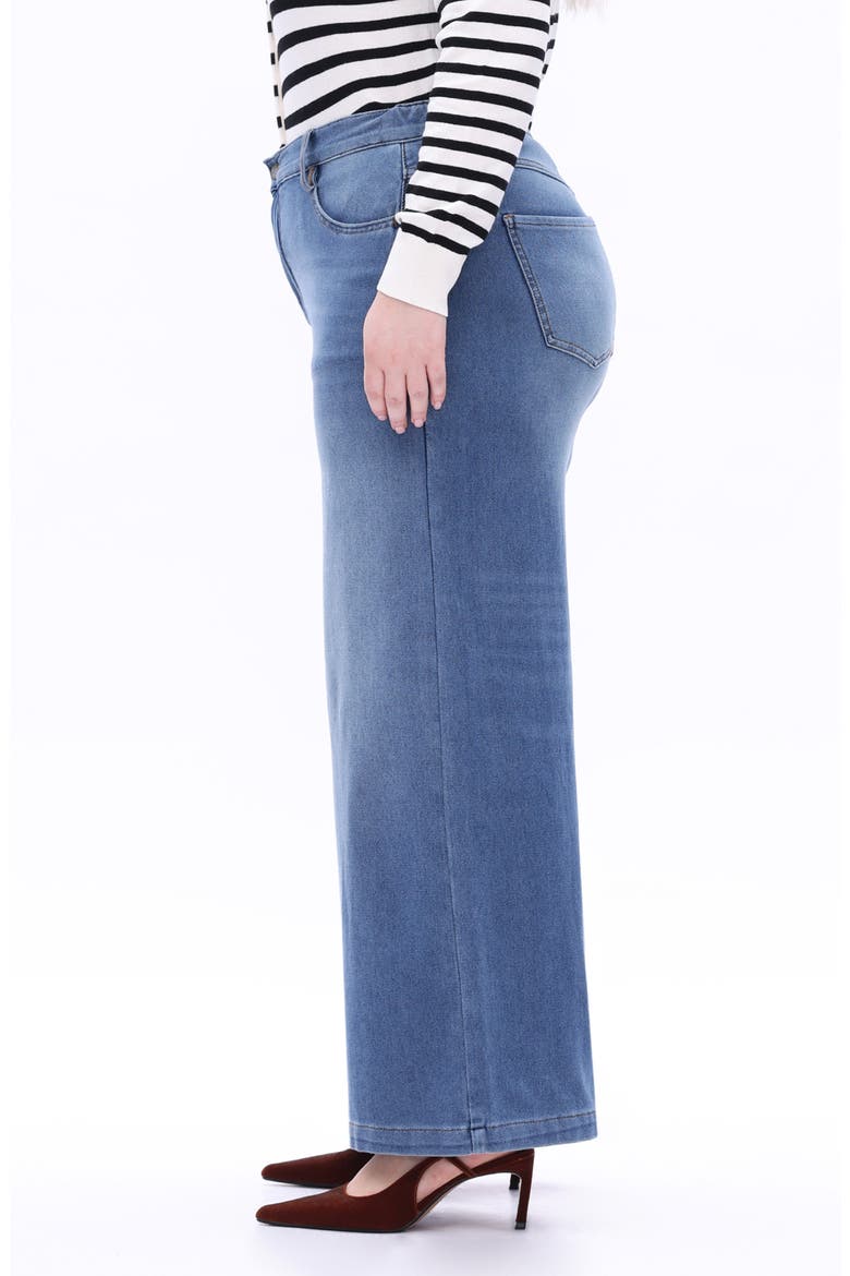High Waist Wide Leg Jeans, Alternate, color, BLUEBELL