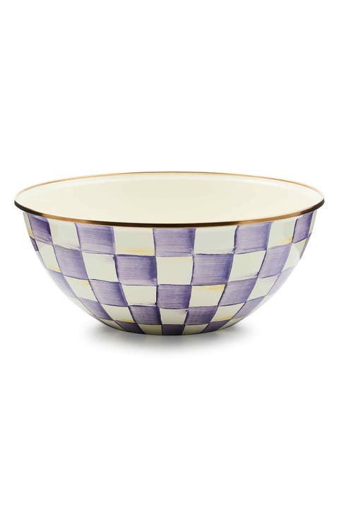 Violet Check Large Everyday Bowl