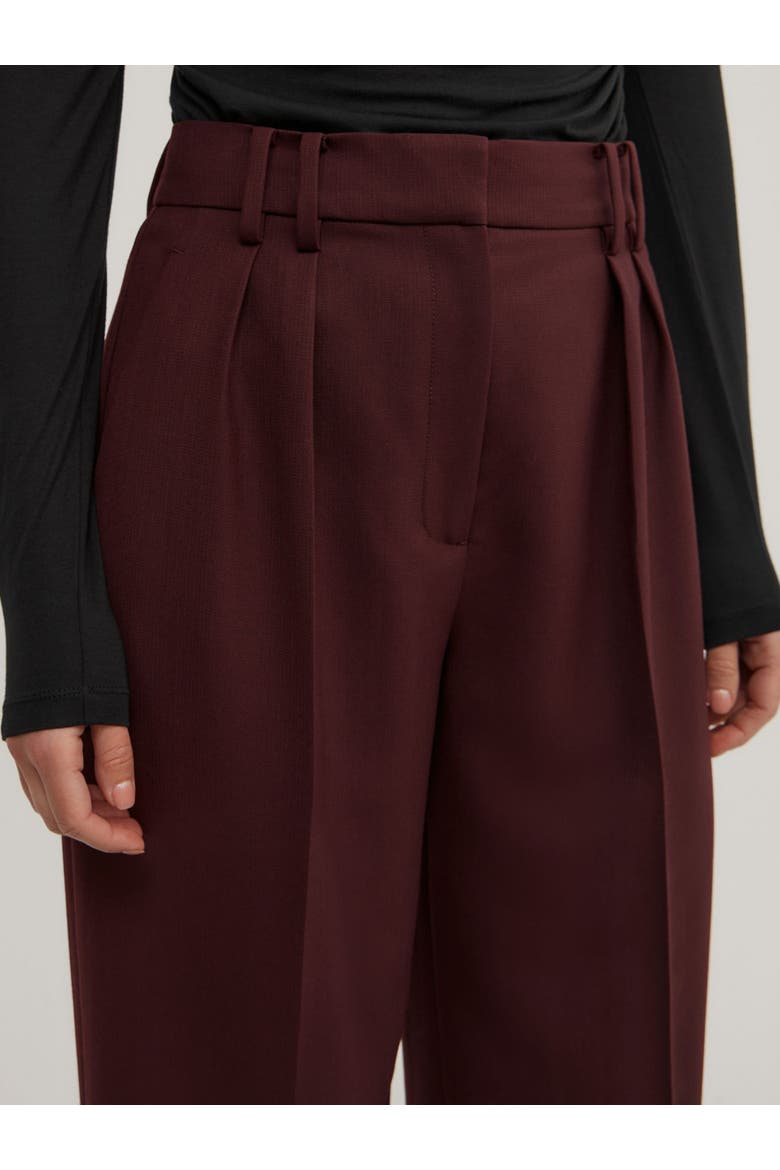 Soft Pleat Trousers, Alternate, color, Wine