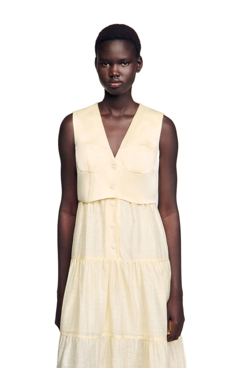 SANDRO Linen maxi dress, Alternate, color, 