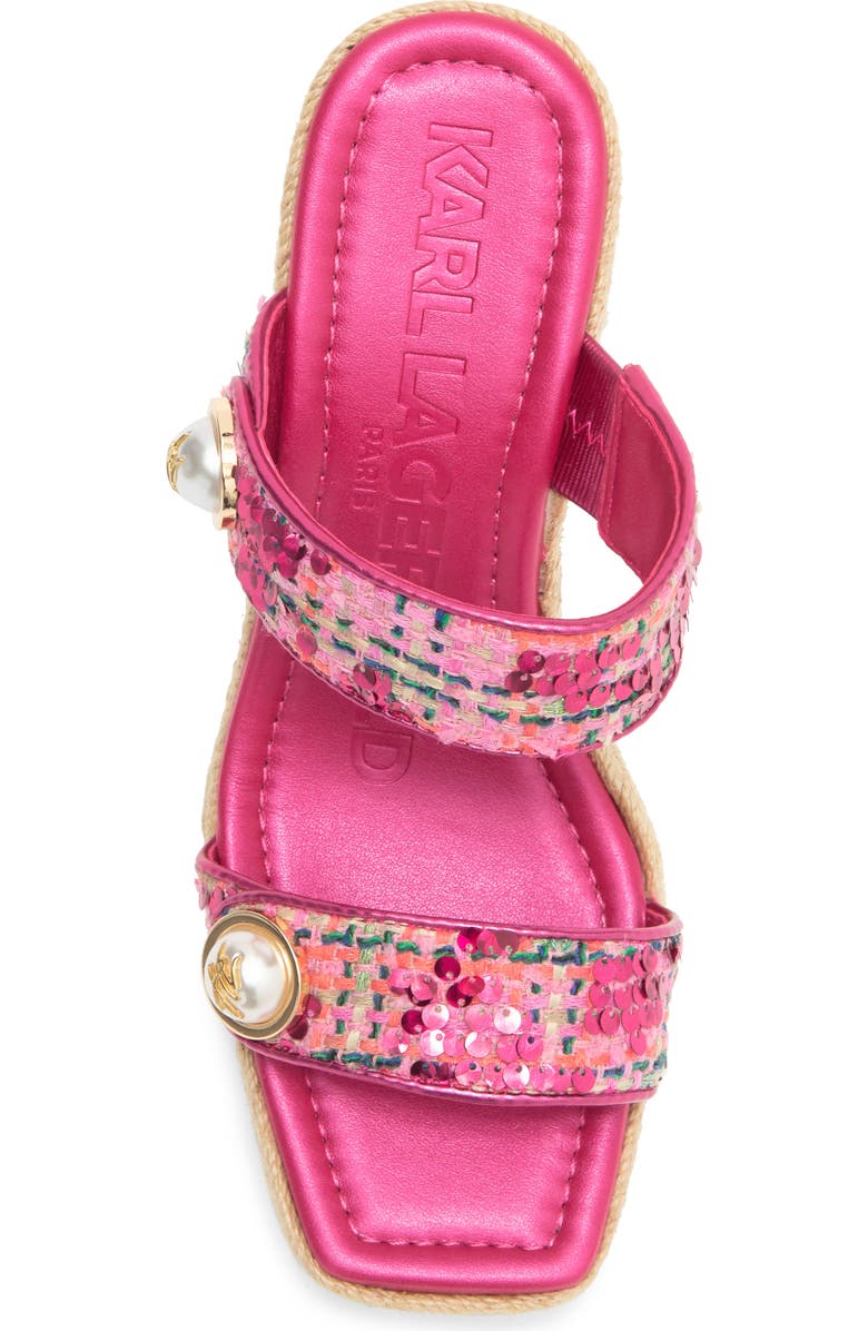 KARL LAGERFELD PARIS Carsen Espadrille Platform Wedge Sandal, Alternate, color, Hot Pink