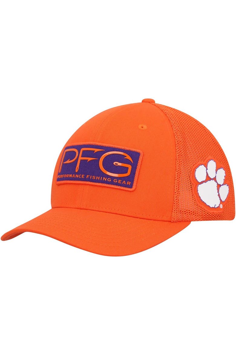 Men's Columbia Orange Clemson Tigers PFG Hooks Flex Hat, Main, color, Orange
