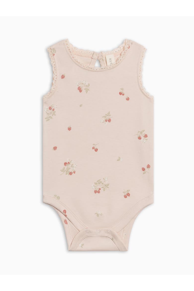Organic Luna Lace Tank Bodysuit, Main, color, Raspberries / Shell + Mint