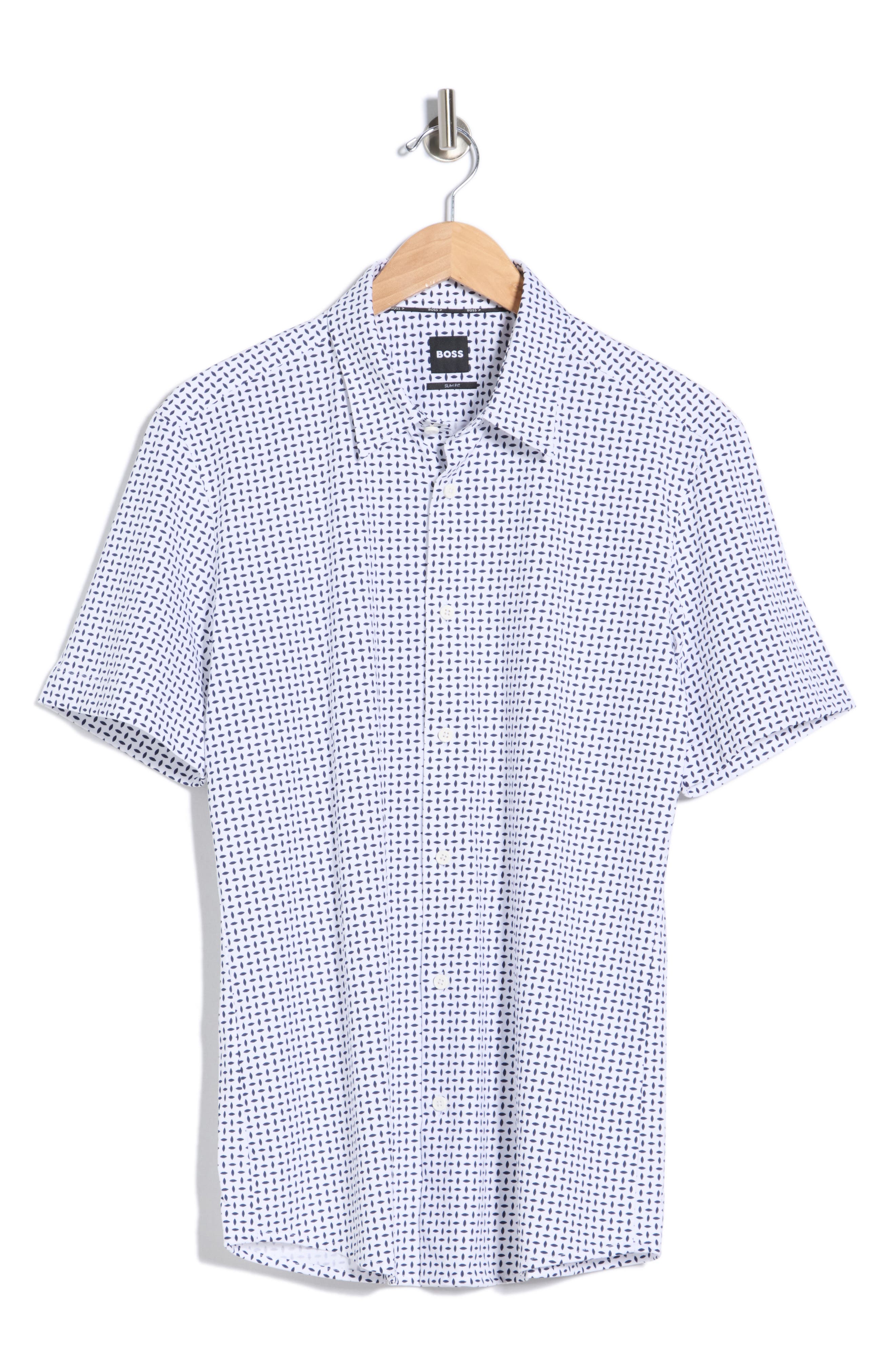 BOSS Roan Slim Fit Short Sleeve Button-Up Shirt