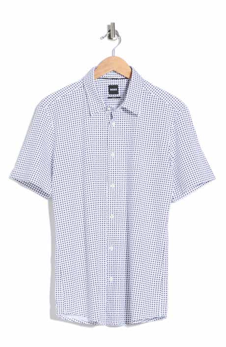 BOSS Roan Slim Fit Short Sleeve Button-Up Shirt