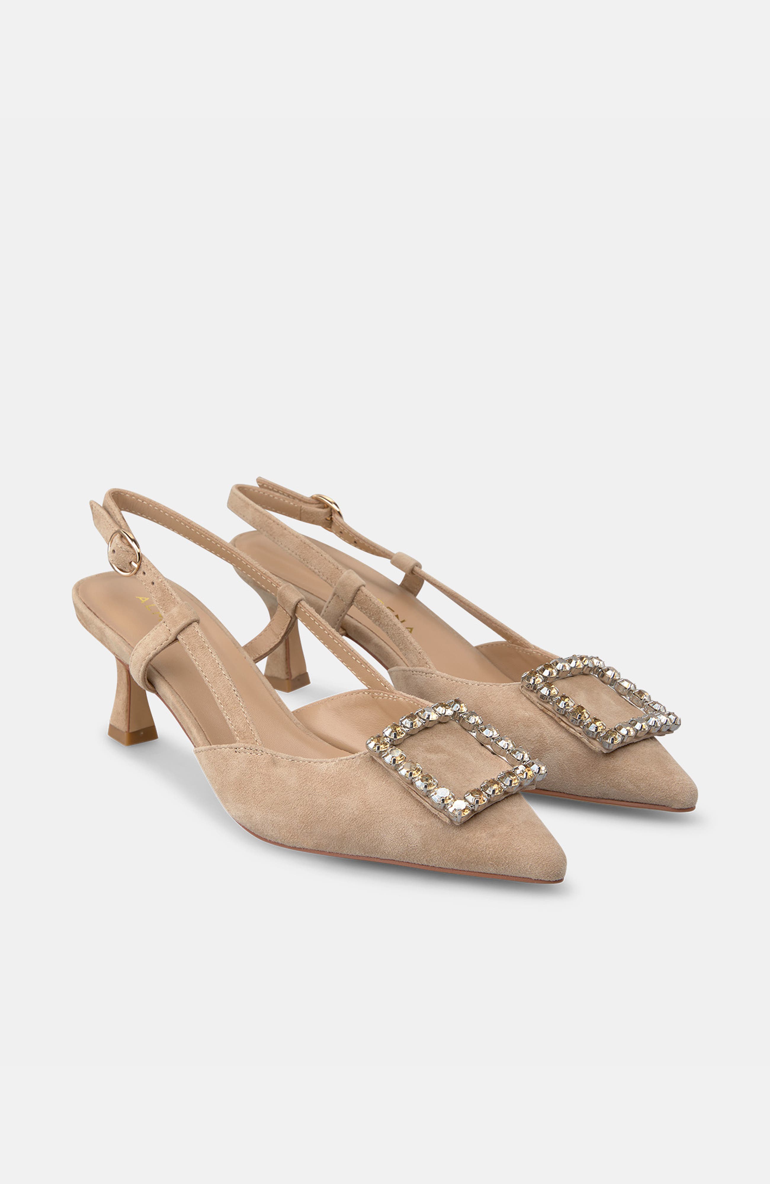 Kitten Buckle Shoe, Alternate, color, Beige