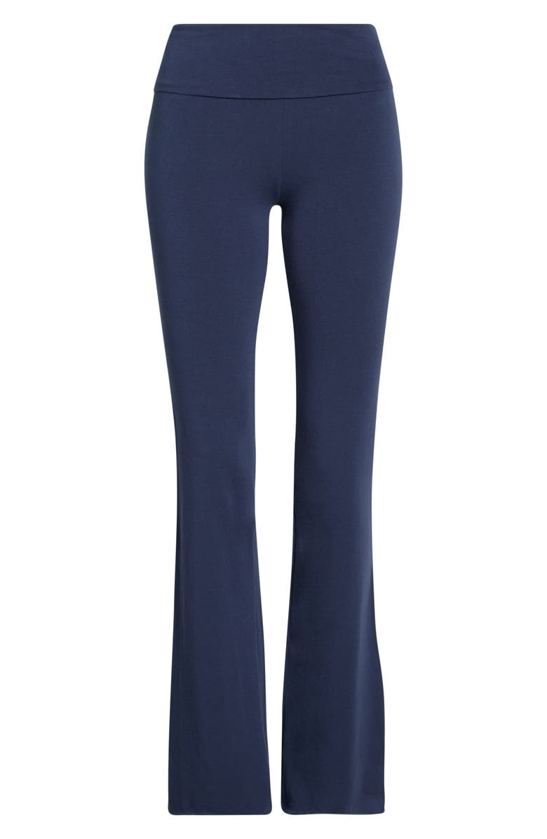 SKIMS Cotton Blend Jersey Fold Over Pants, Main, color, Navy