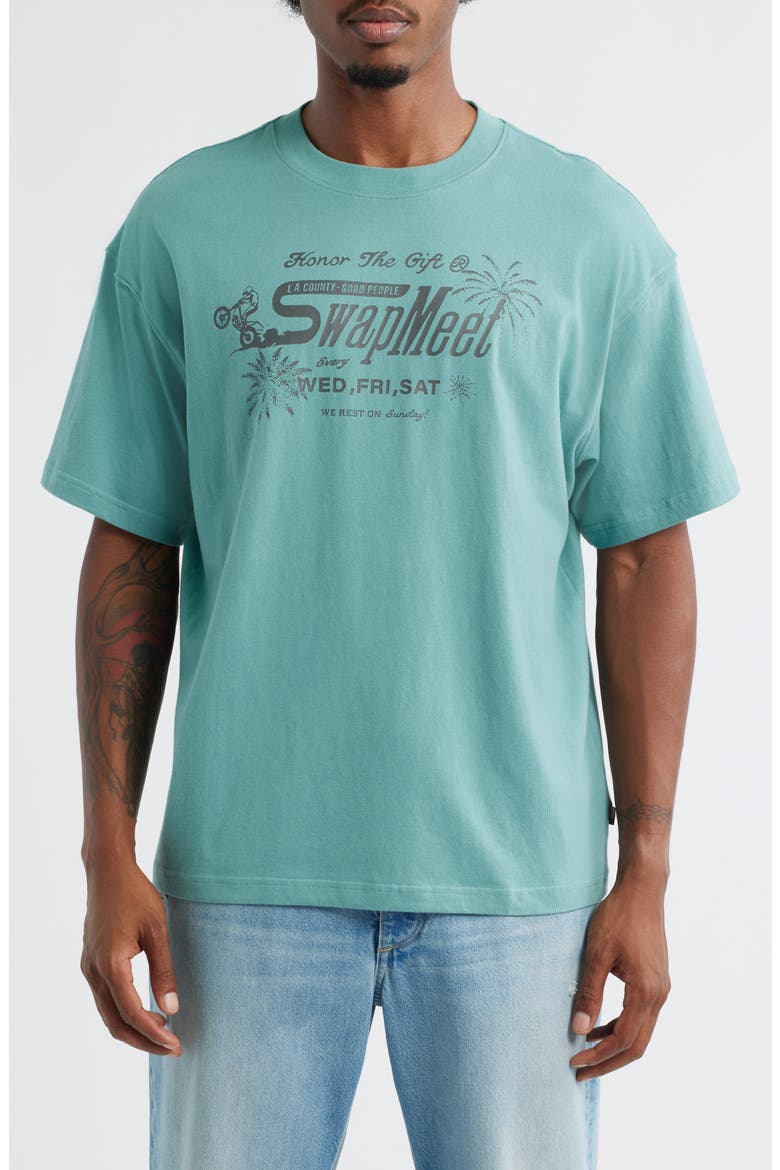 Swap Meet Cotton Graphic T-Shirt, Main, color, GREEN