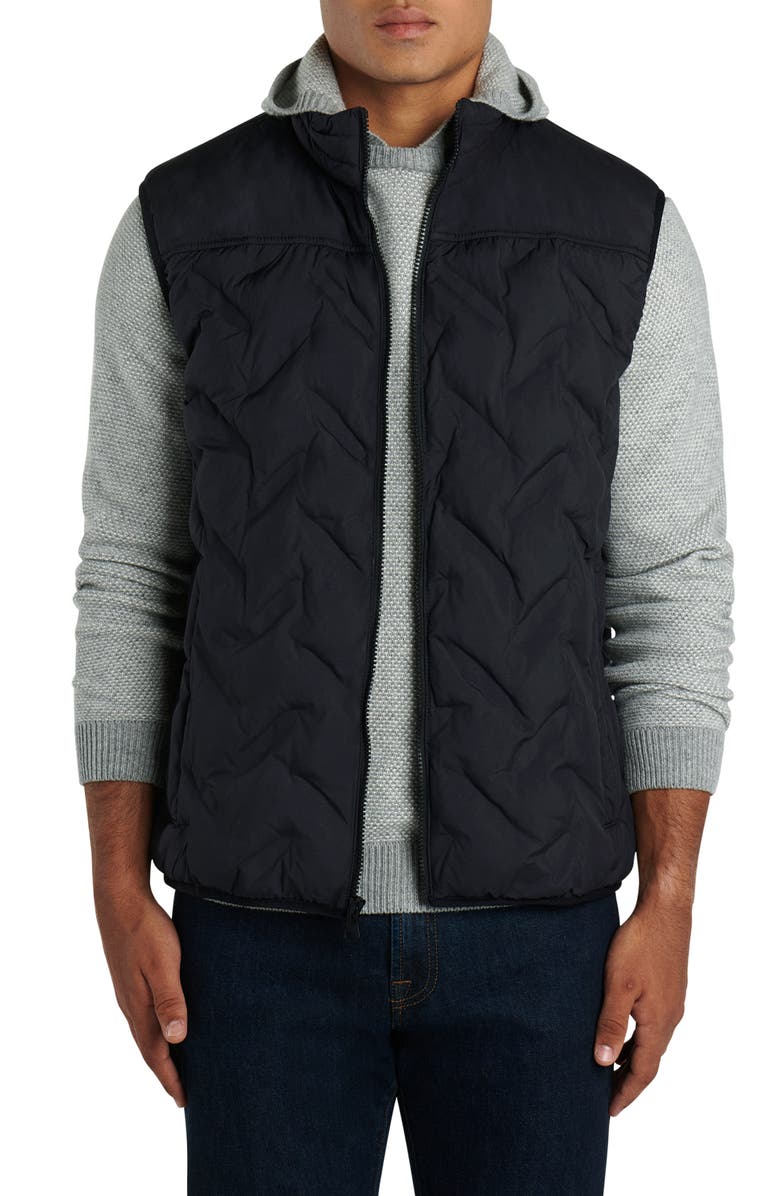 Bugatchi Chevron Quilted Puffer Vest, Main, color,