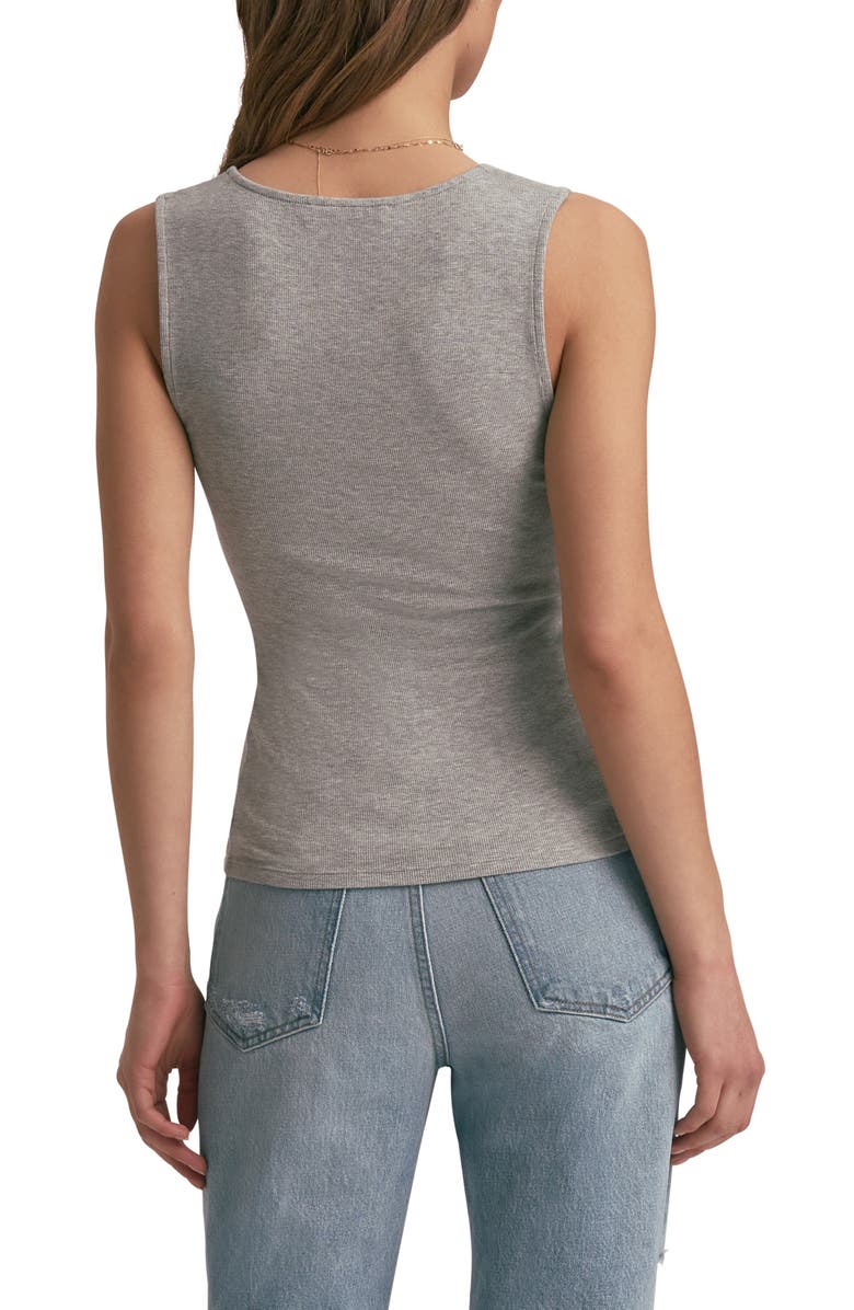 Favorite Daughter The Good Luck Rib Button-Up Cutout Top, Alternate, color, Melange Grey