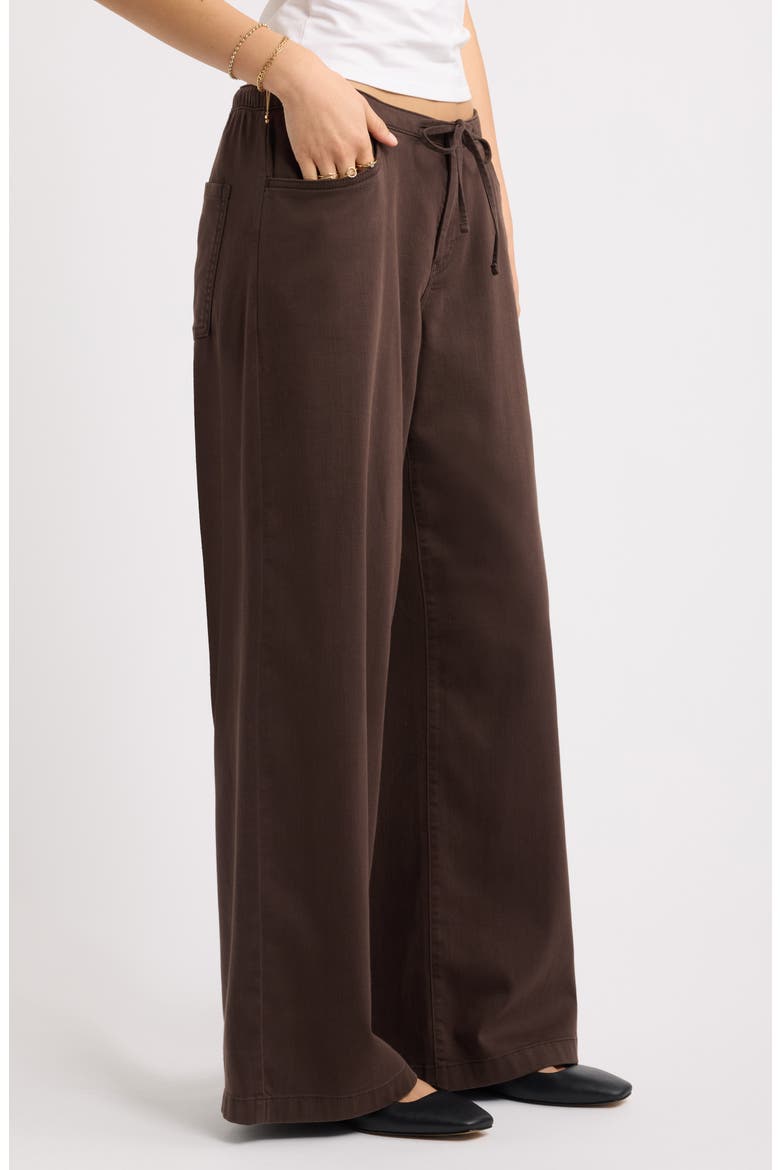 Stretch Twill Wide Leg Pants, Alternate, color, BROWN COFFEE