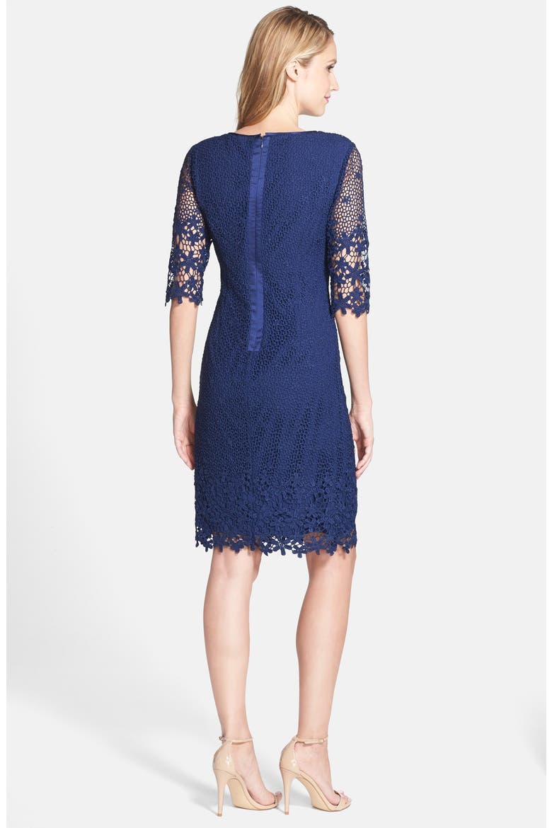 Crochet Sheath Dress, Alternate, color, NAVY