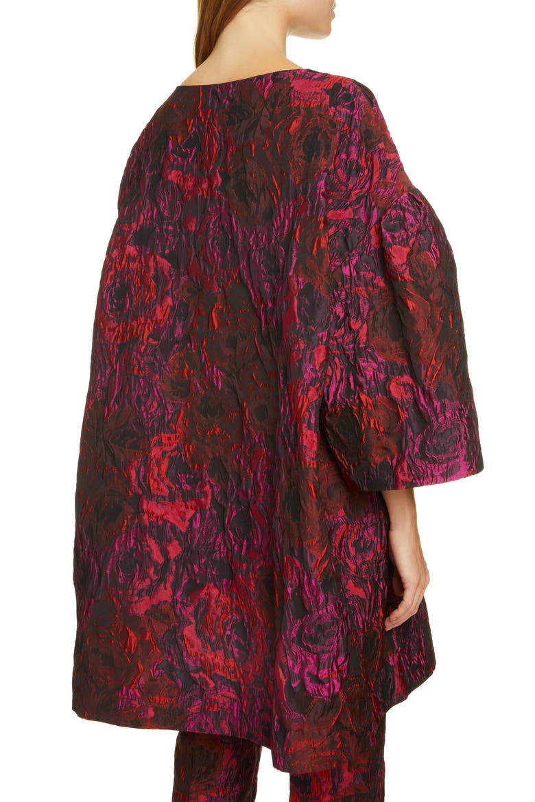 Delko Rose Bell Sleeve Cloque Shift Dress, Alternate, color, 304 FUCHSIA