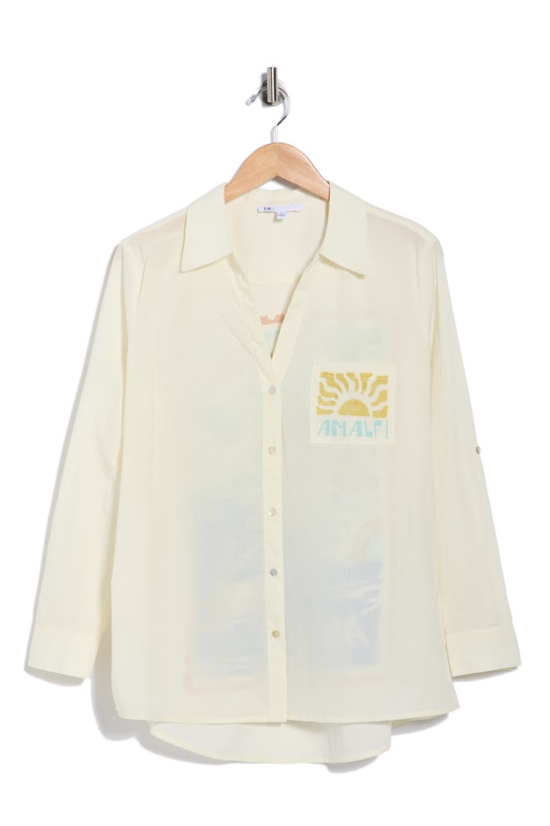 Postcard Button-Up Shirt, Alternate, color, IVORY