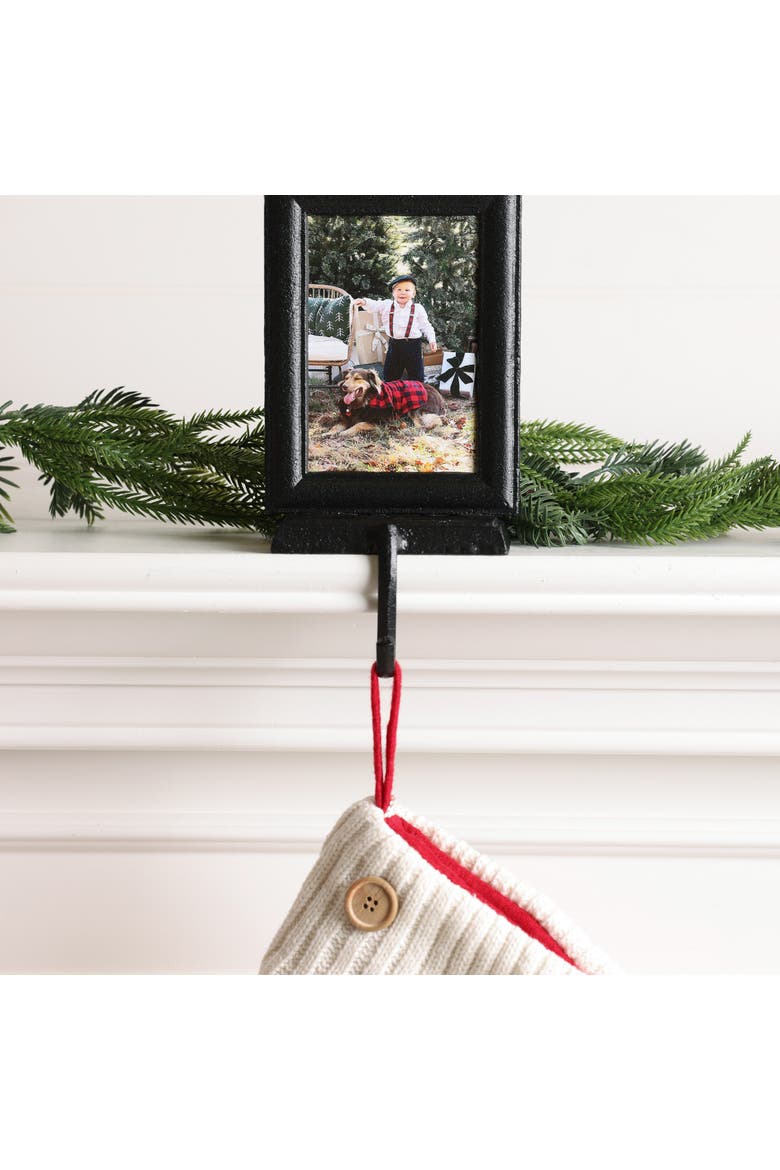 Black Metal Frame Stocking Holder Stylish Christmas Decoration, Alternate, color, Black