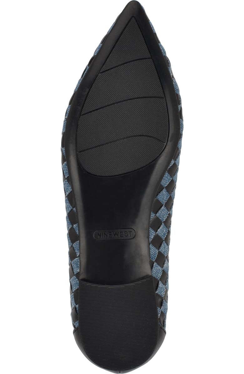 Nine West Largo Pointed Toe Flat, Alternate, color, Black/Blue