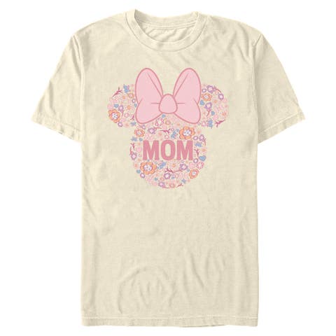 Men's Bow Icon Mom Flower Pattern Short Sleeve Graphic T-shirt