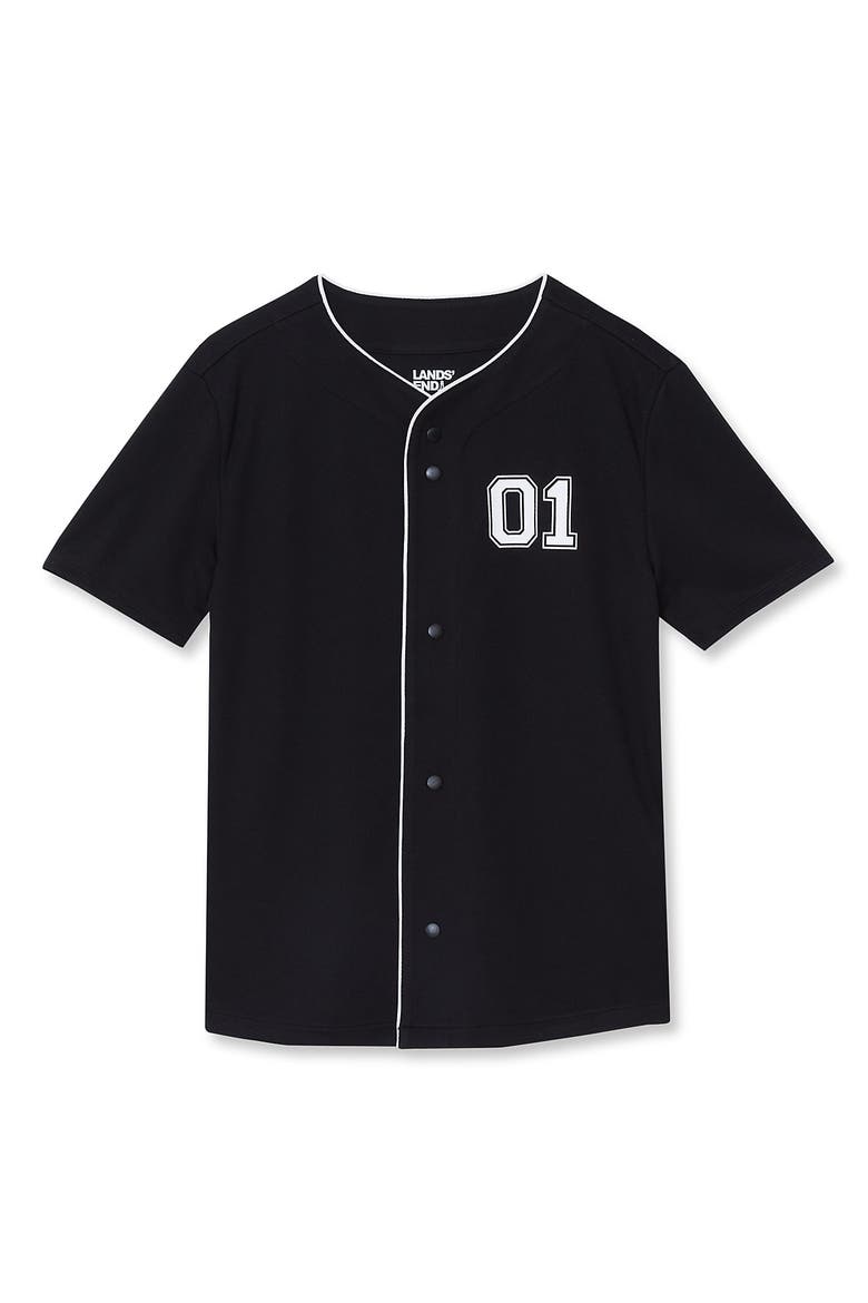 Boys Active Button Up Jersey Top, Main, color, Black/White