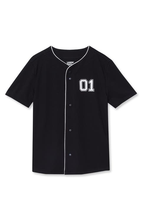 Boys Active Button Up Jersey Top