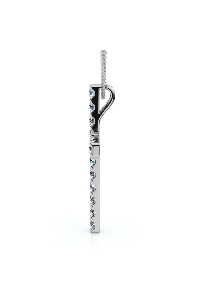 1Ct Diamond Cross Pendant 1 1/4" Tall Womens 14k Gold 18" Necklace Lab Grown, Alternate, color, 14k White Gold