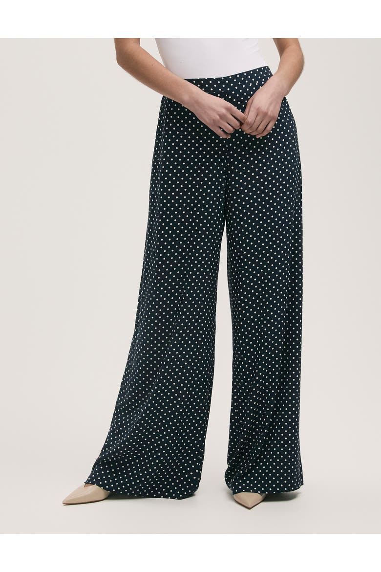 Nat Viscose Wide Leg Trousers, Main, color, Navy Spot