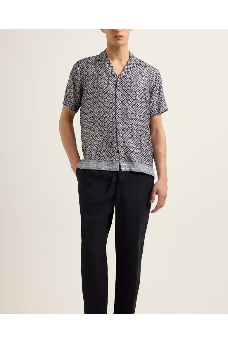 Maitan Silk Relaxed-Fit Shirt, Main, color, Night Iris