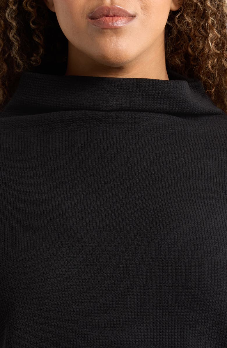 Eileen Fisher Funnel Neck Boxy Organic Cotton Blend Top, Alternate, color, 