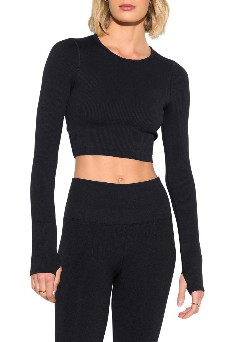 Liberty Crop Long Sleeve, Main, color, BLACK