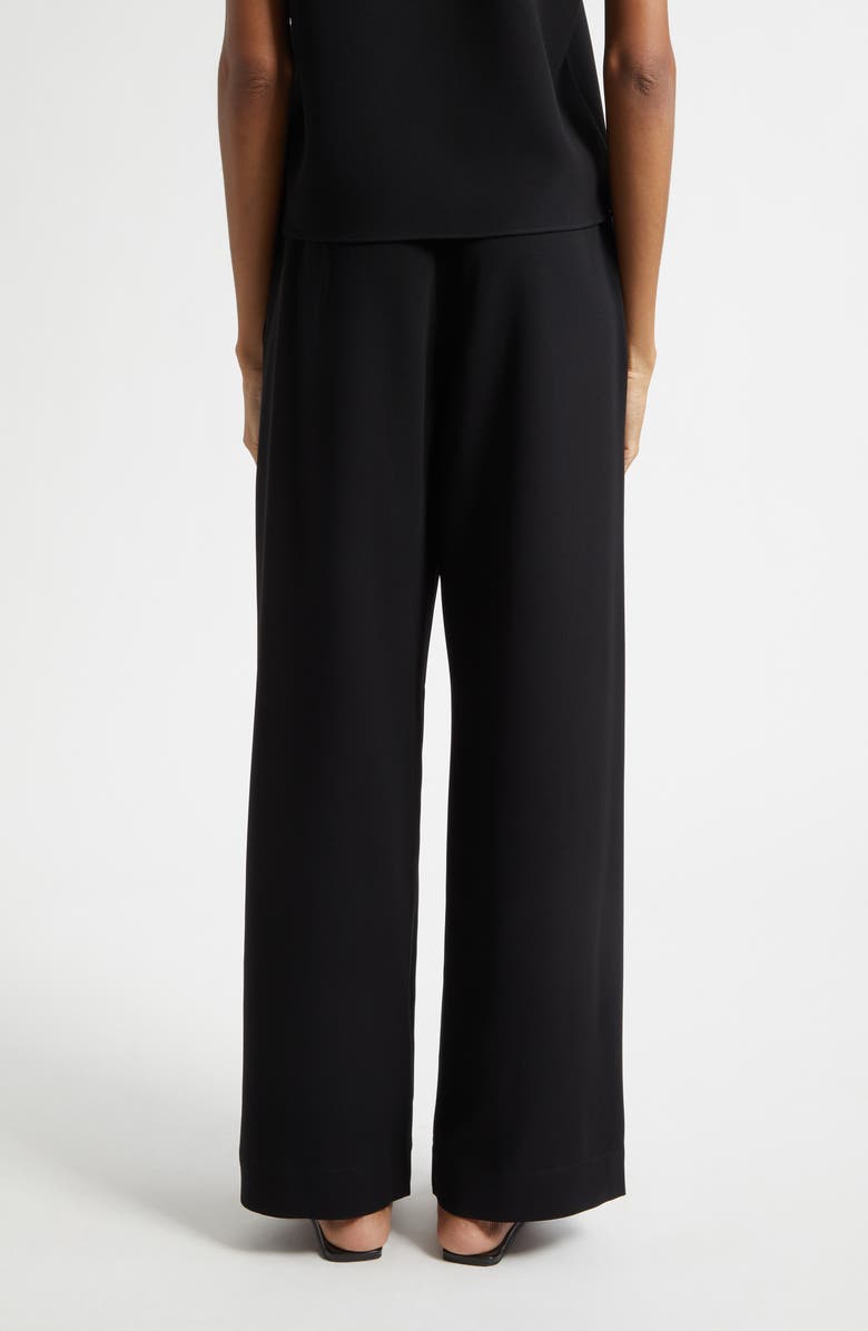 LESET Arielle Crepe Wide Leg Pants, Alternate, color, Black