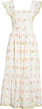 SUGARLIPS Diane Floral Maira Tie Back Midi Sundress