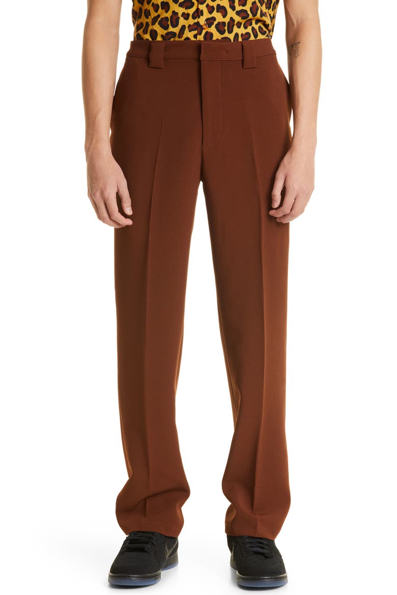 Tailored Fit Flat Front Golf Pants (Nordstrom Exclusive), Main, color, BROWN
