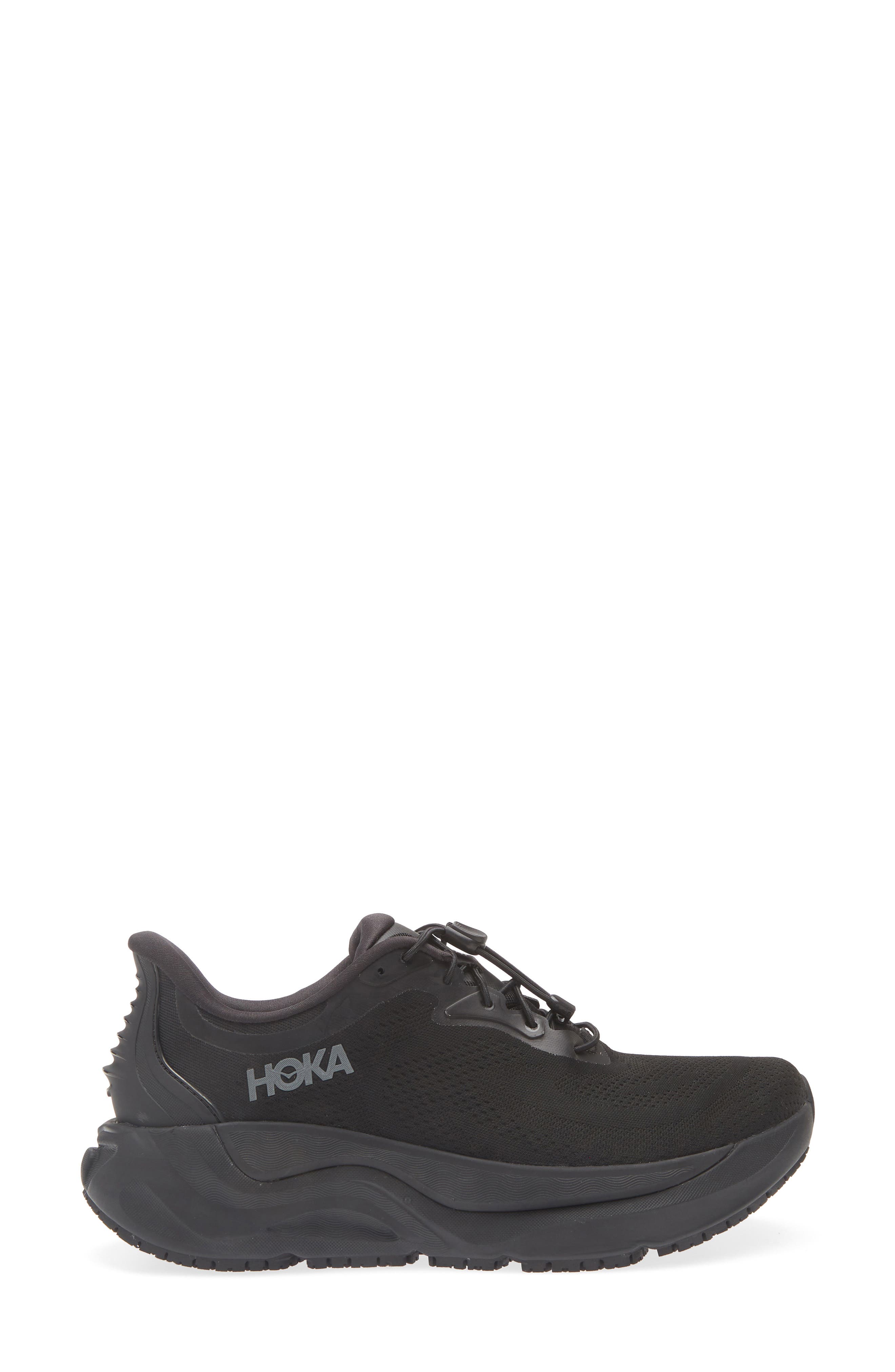 HOKA Arahi Waterproof Running Sneaker, Alternate, color, Black / Black