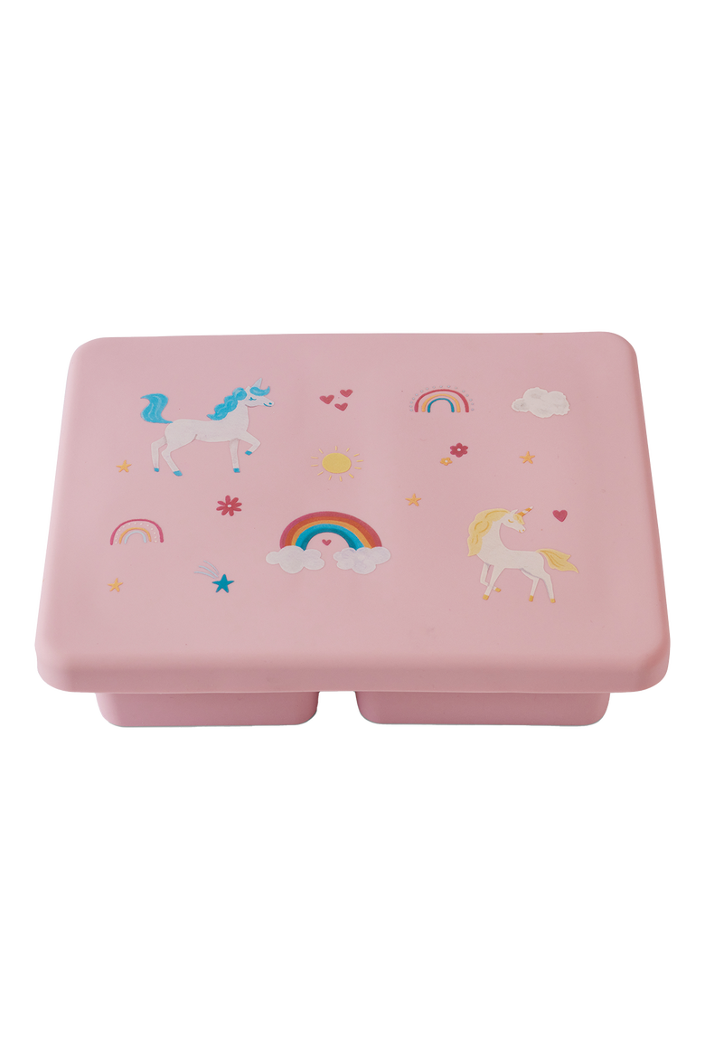 Silicone Mini  Bento Box, Alternate, color, Unicorn Bubbllegum Pink