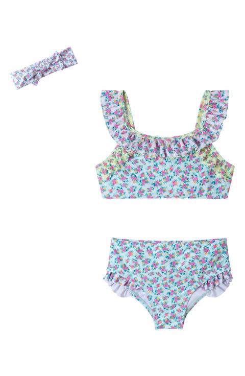 Kids' Floral Two-Piece Swimsuit & Headband Set (Toddler & Little Kid)