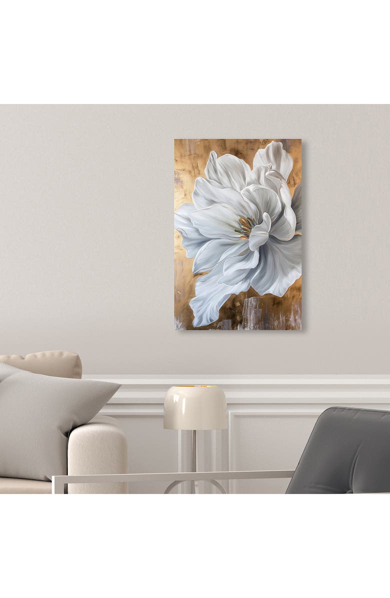 Wynwood Studio Bloom White Petals Canvas Wall Art, Alternate, color, Gold