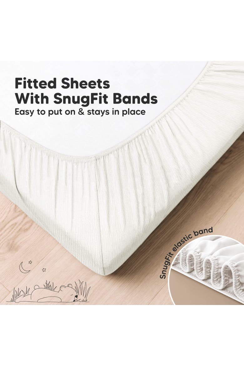 2-Pack Lyra Muslin Crib Sheets, Alternate, color, Soft White