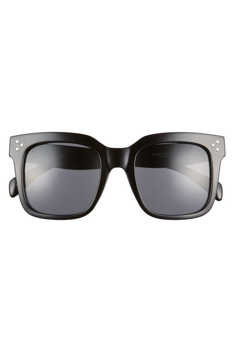 The Heroine 53mm Sunglasses, Alternate, color, BLACK
