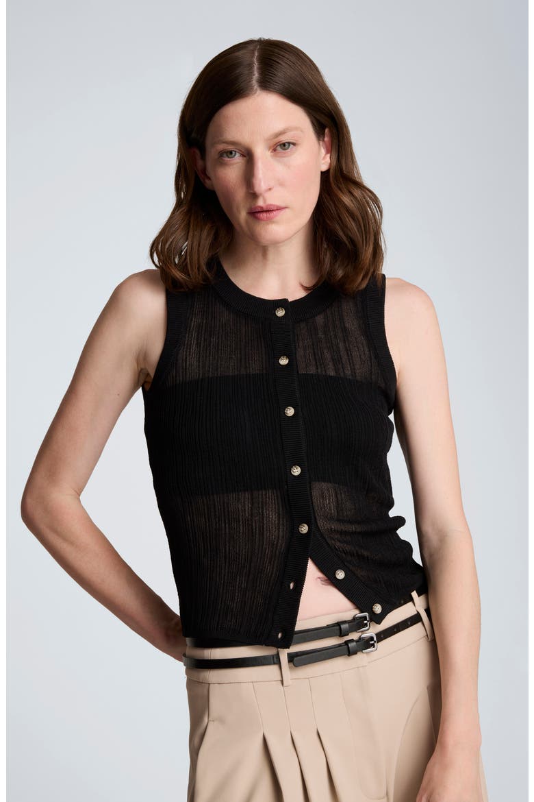 Rib Knit Vest, Alternate, color, BLACK
