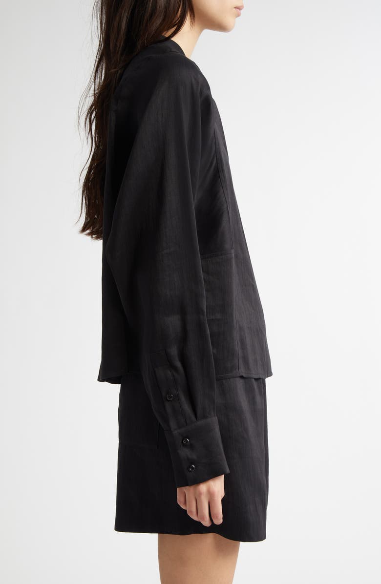 LOULOU DE SAISON Siara Oversize Linen & Silk Blouse, Alternate, color, 