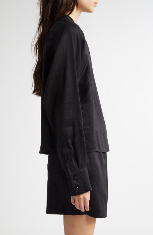 LOULOU DE SAISON LOULOU DE SAISON SIARA OVERSIZE LINEN & SILK BLOUSE