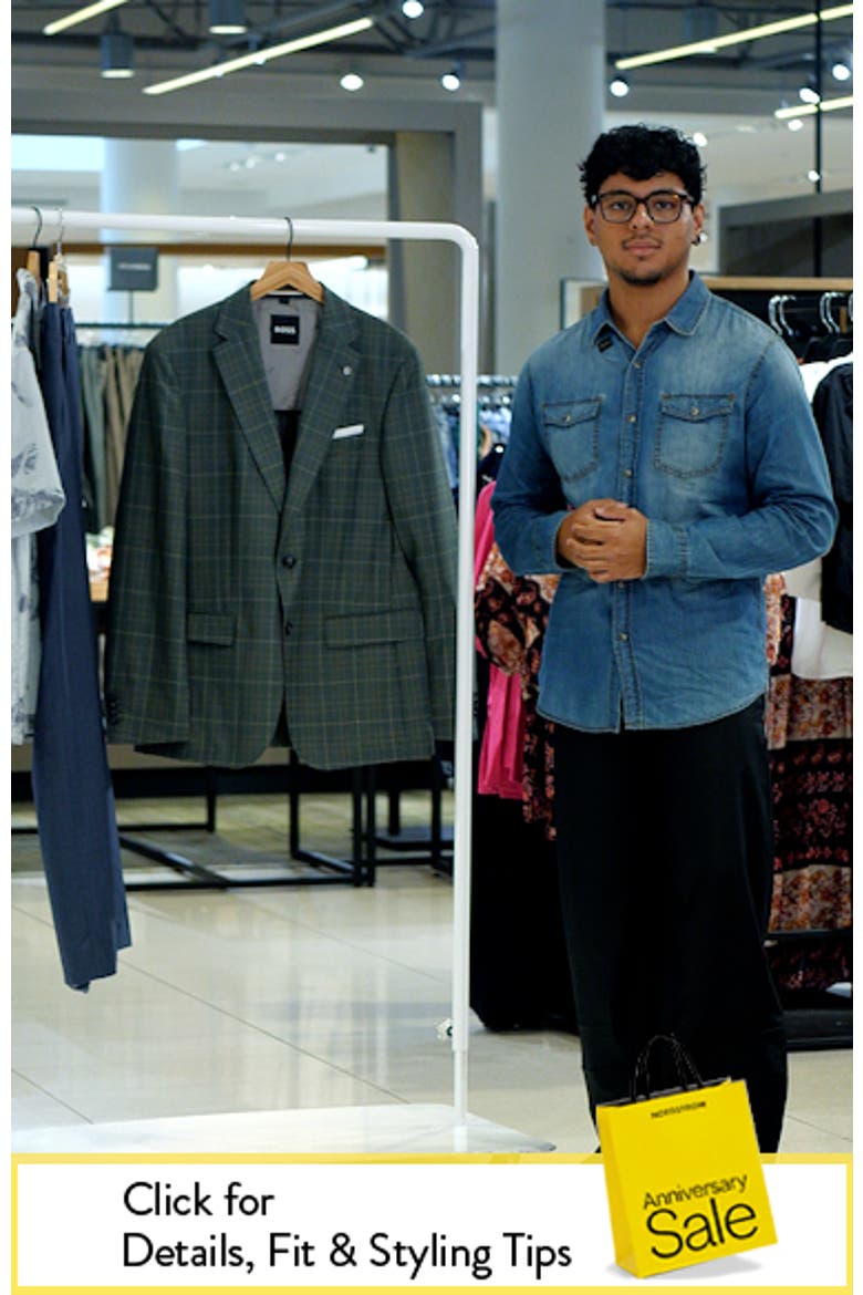 Hutson Slim Fit Green Windowpane Check Virgin Wool Sport Coat video