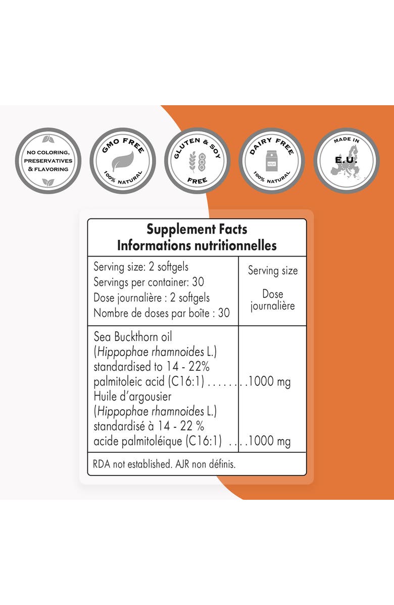 SuperSmart Sea Buckthorn Extract 1000mg, Alternate, color, 
