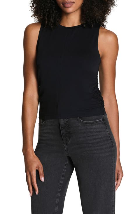 Sleek Ruched Jersey Tank Top (Regular & Plus)