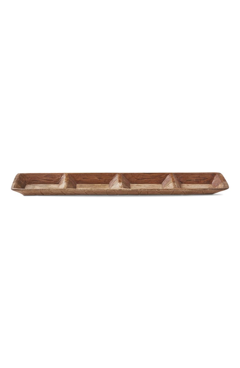 tag Watermill Natural Wood Divided Serving Tray for Entertaining, Main, color, Beige