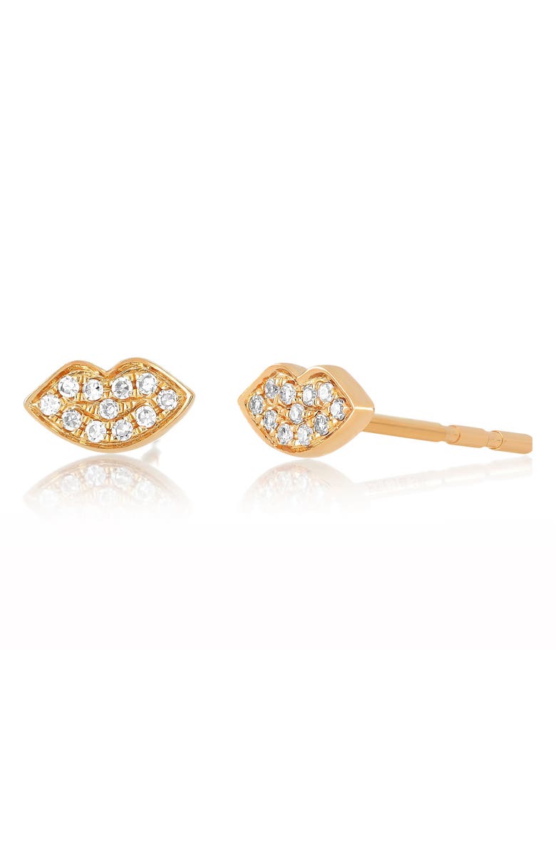 EF Collection Mini Diamond Smooch Stud Earrings - 0.05ct., Main, color, Rose Gold
