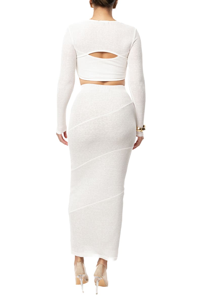 JLUXLABEL All About You Long Sleeve Crop Top & Skirt, Alternate, color, Ivory